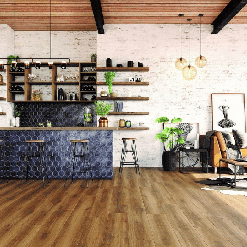 kitchen with wooden flooring