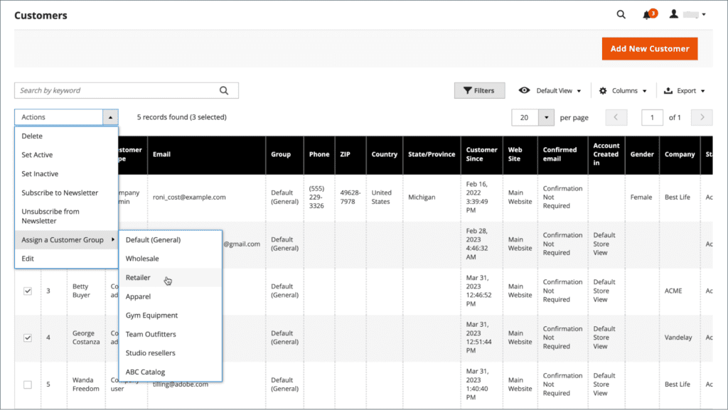 Adobe Commerce Customer Group Assign