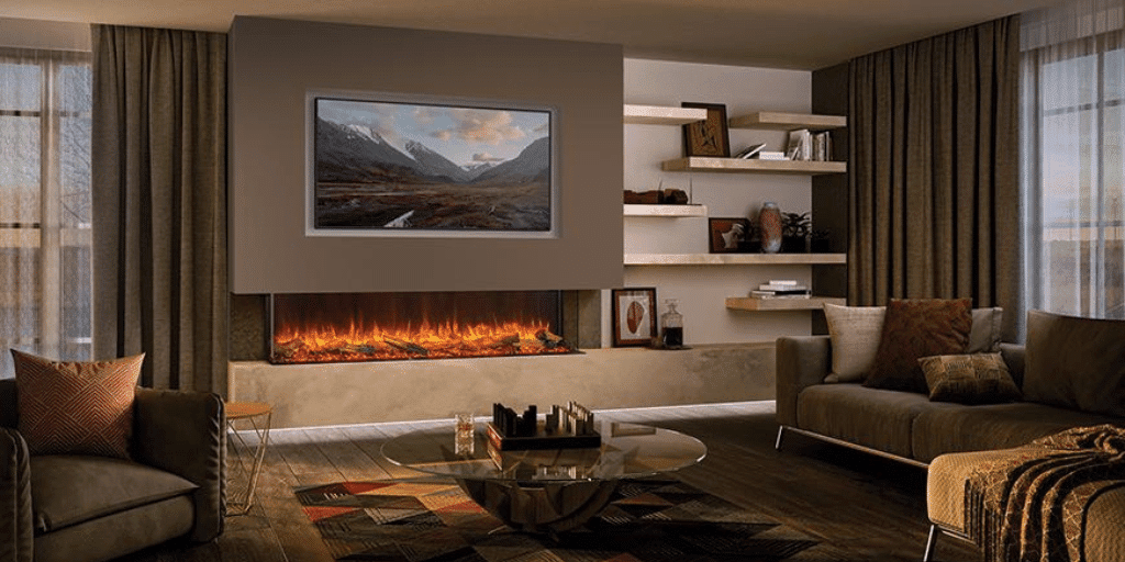 fireplace in living room