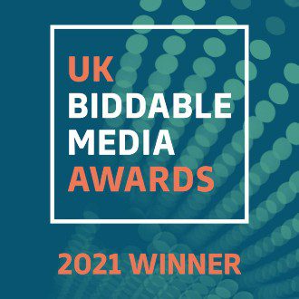 UK Biddable Media Award 2021 winner badge