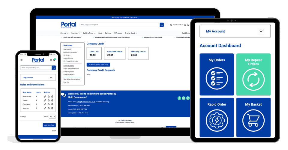 PORTAL B2B features on mobile desktop laptop